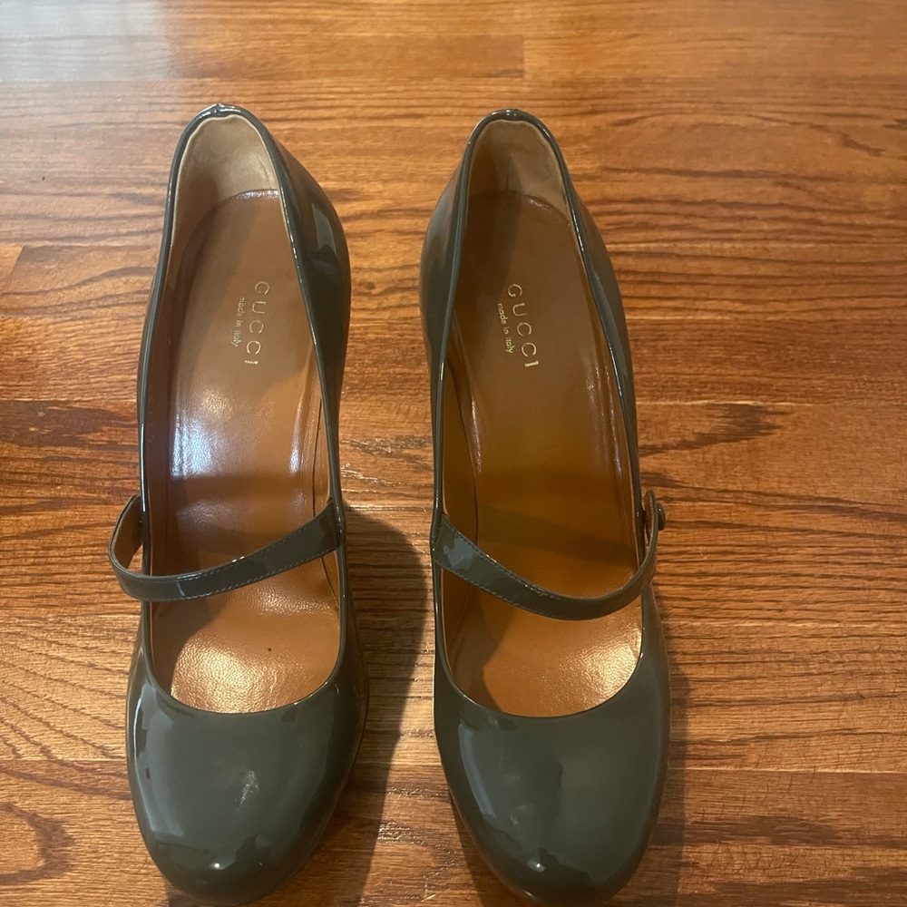 Gucci Women's Dark Gray Mary Jane Heels